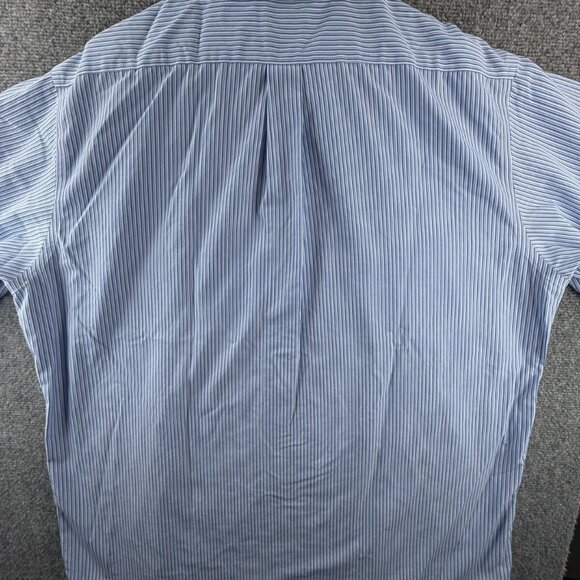 Brooks Brothers 17 36 Striped Regular Non-Iron Shirt Mens Button Up Blue Pocket - Picture 14 of 16